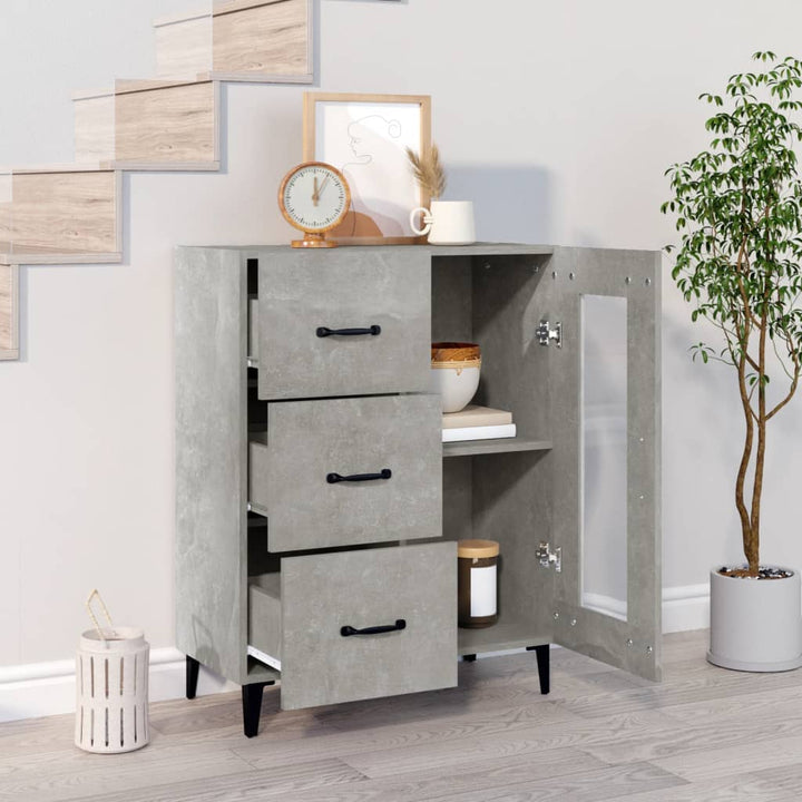 skænk 69,5x34x90 cm konstrueret træ betongrå