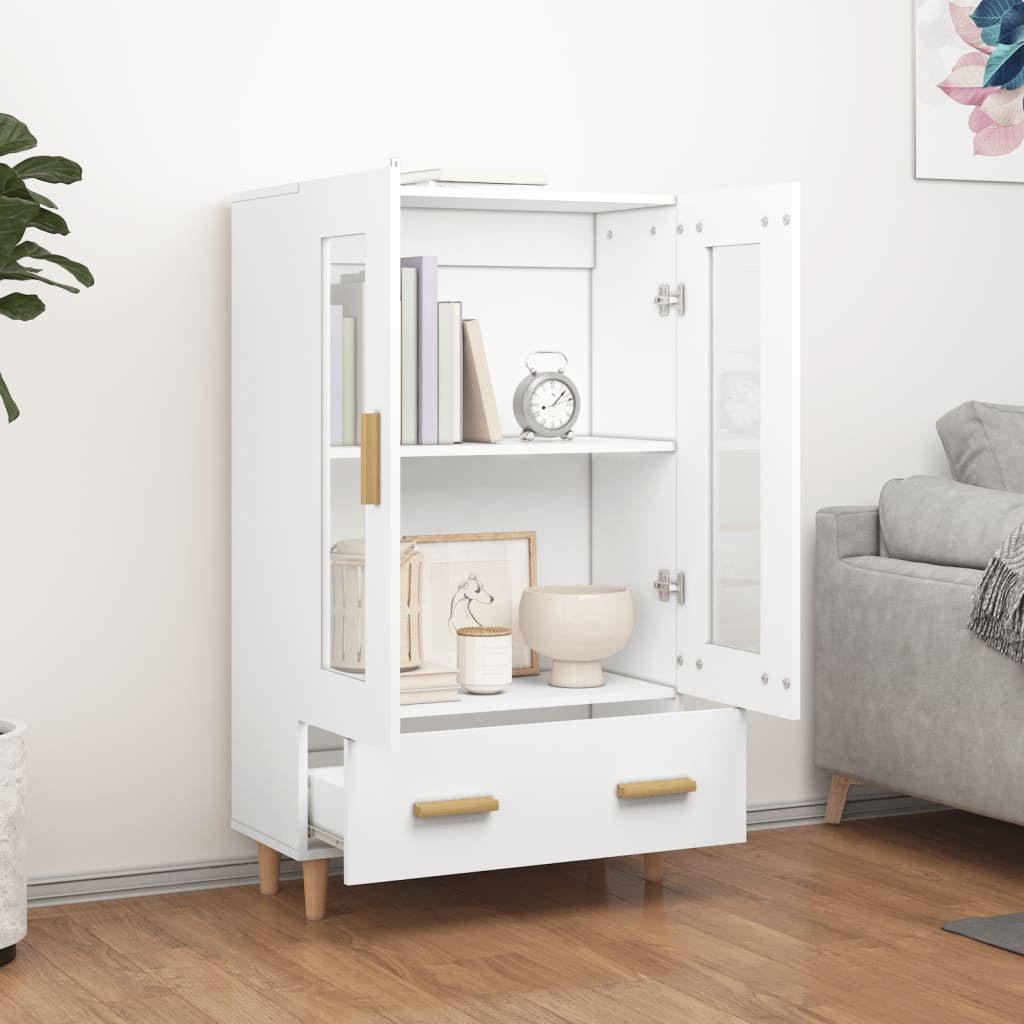 skab 70x31x115 cm konstrueret træ hvid