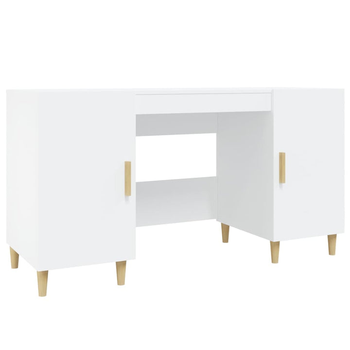 skrivebord 140x50x75 cm konstrueret træ hvid