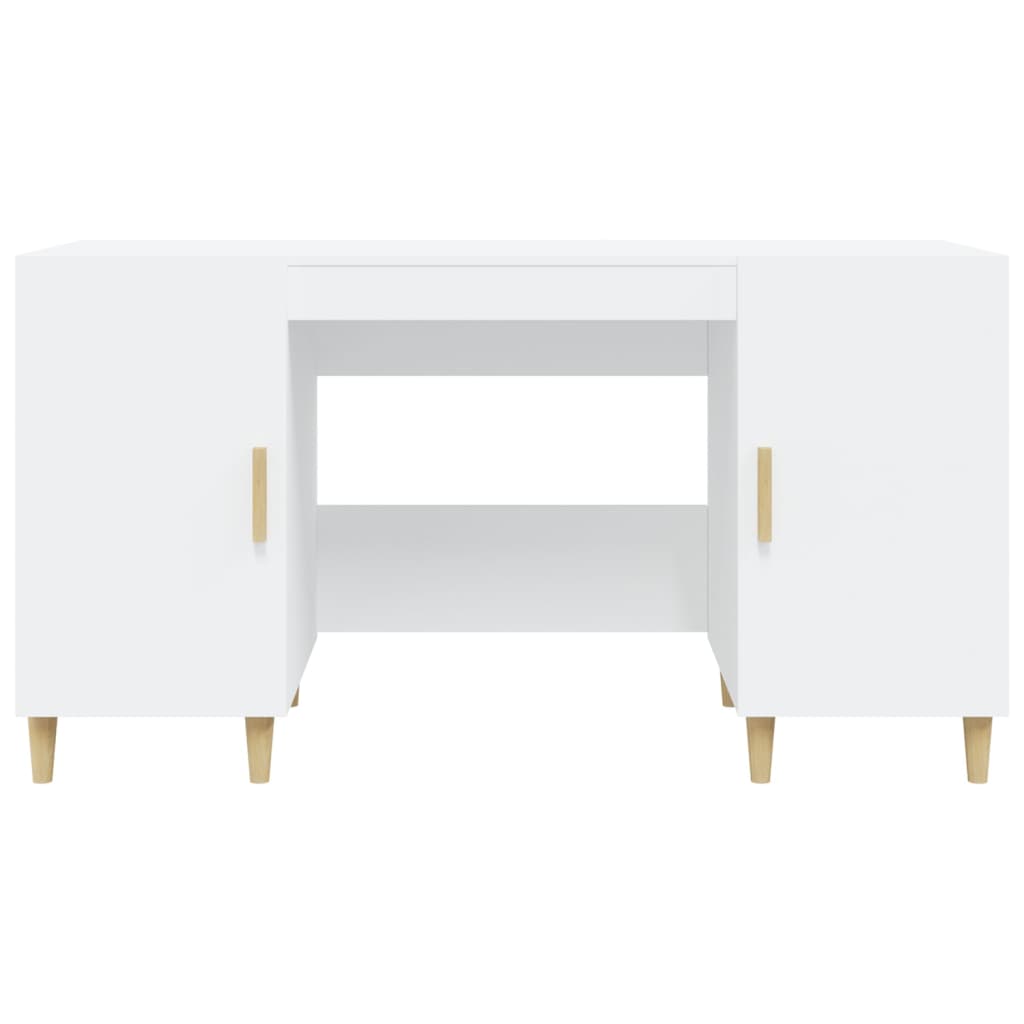 skrivebord 140x50x75 cm konstrueret træ hvid