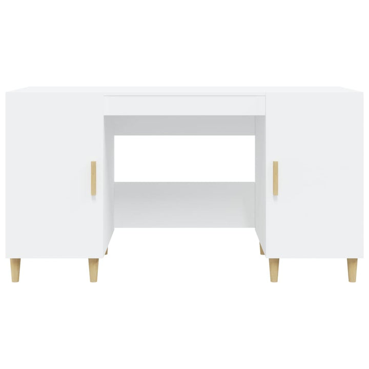 skrivebord 140x50x75 cm konstrueret træ hvid