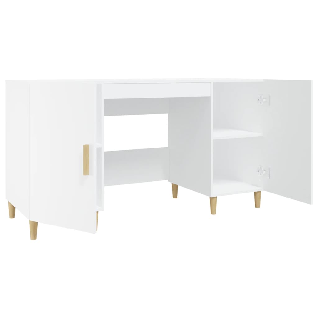 skrivebord 140x50x75 cm konstrueret træ hvid