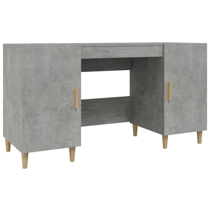 skrivebord 140x50x75 cm konstrueret træ betongrå