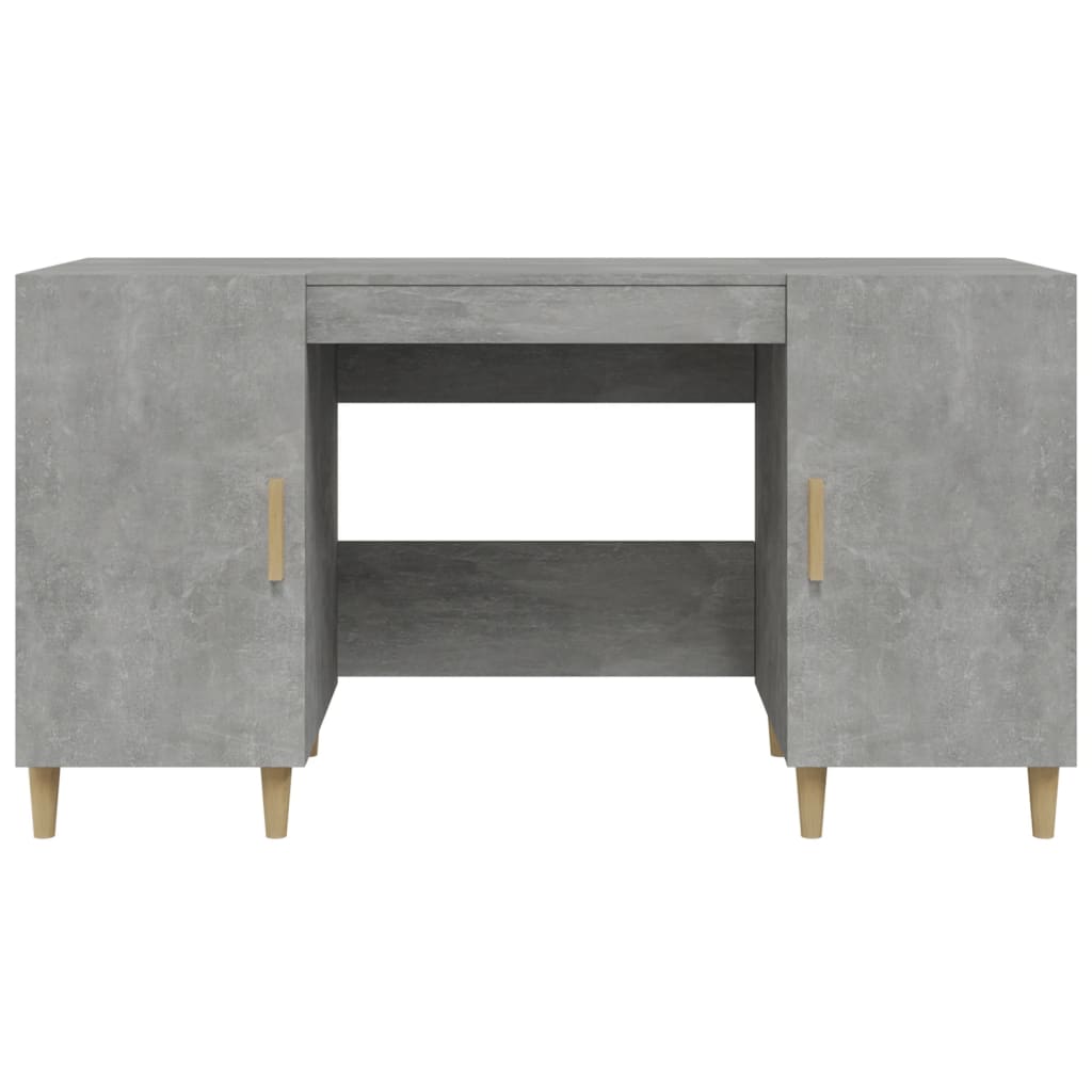 skrivebord 140x50x75 cm konstrueret træ betongrå