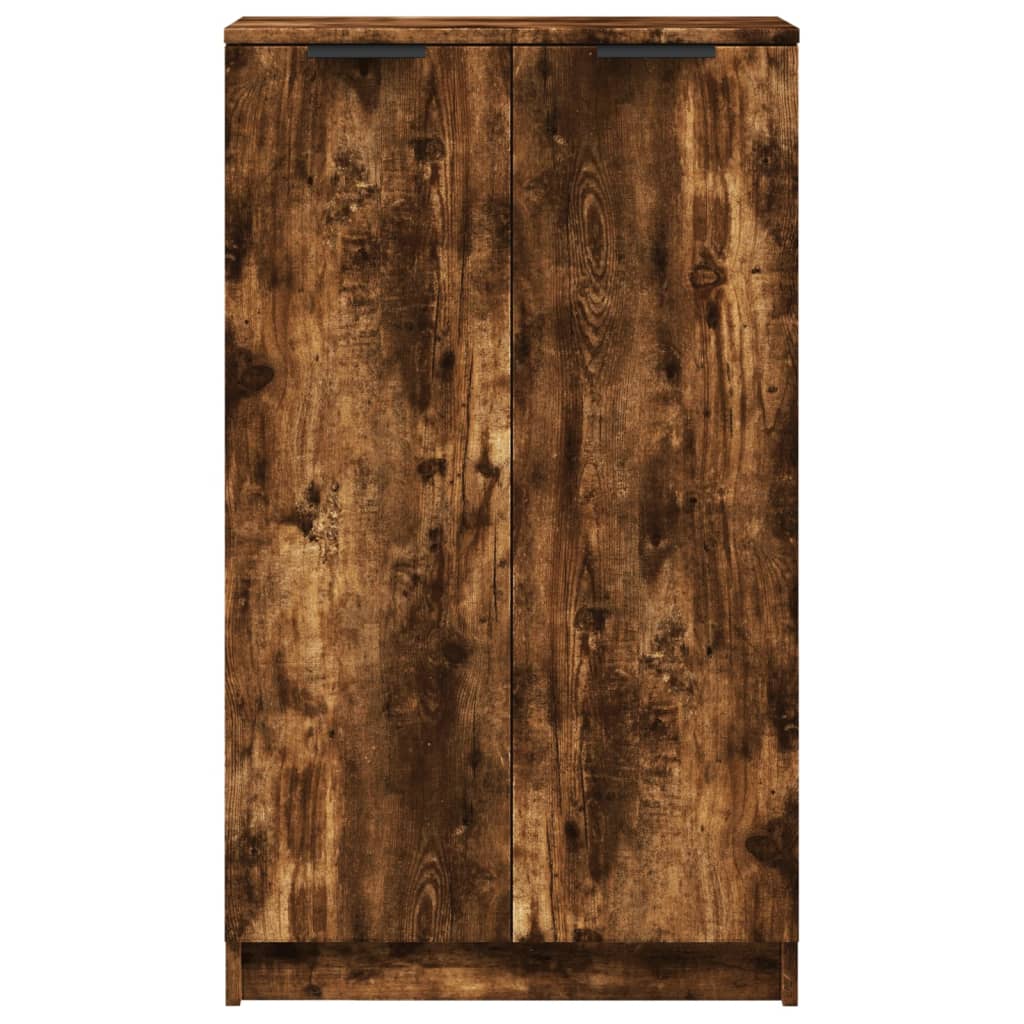 skoskab 59x35x100 cm konstrueret træ røget egetræsfarve