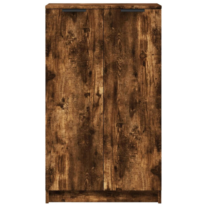 skoskab 59x35x100 cm konstrueret træ røget egetræsfarve
