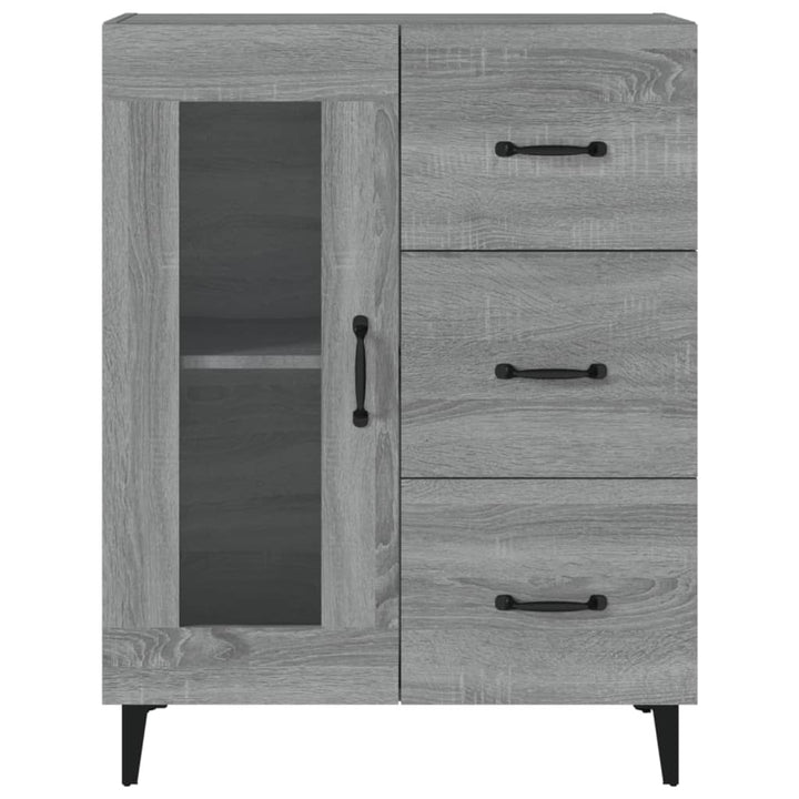 skænk 69,5x34x90 cm konstrueret træ grå sonoma-eg