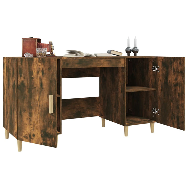 skrivebord 140x50x75 cm konstrueret træ røget egetræsfarve