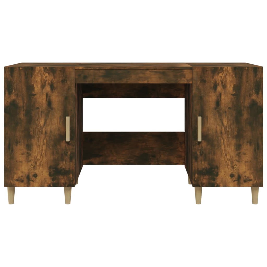 skrivebord 140x50x75 cm konstrueret træ røget egetræsfarve