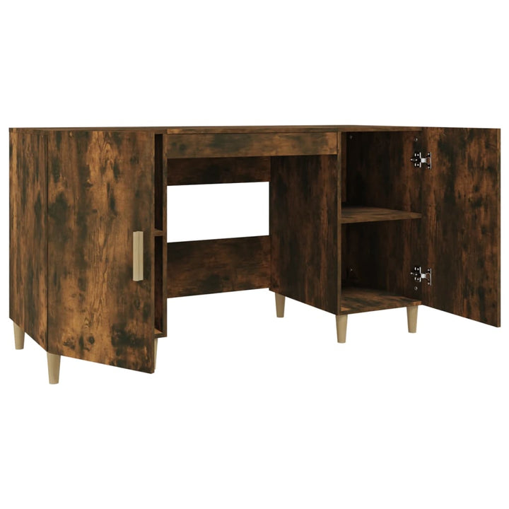 skrivebord 140x50x75 cm konstrueret træ røget egetræsfarve