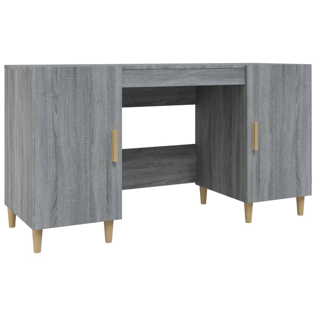 skrivebord 140x50x75 cm konstrueret træ grå sonoma-eg