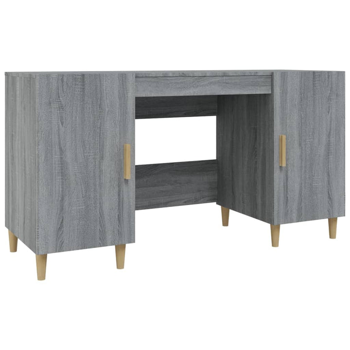 skrivebord 140x50x75 cm konstrueret træ grå sonoma-eg