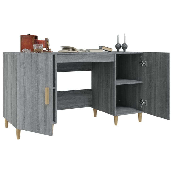 skrivebord 140x50x75 cm konstrueret træ grå sonoma-eg