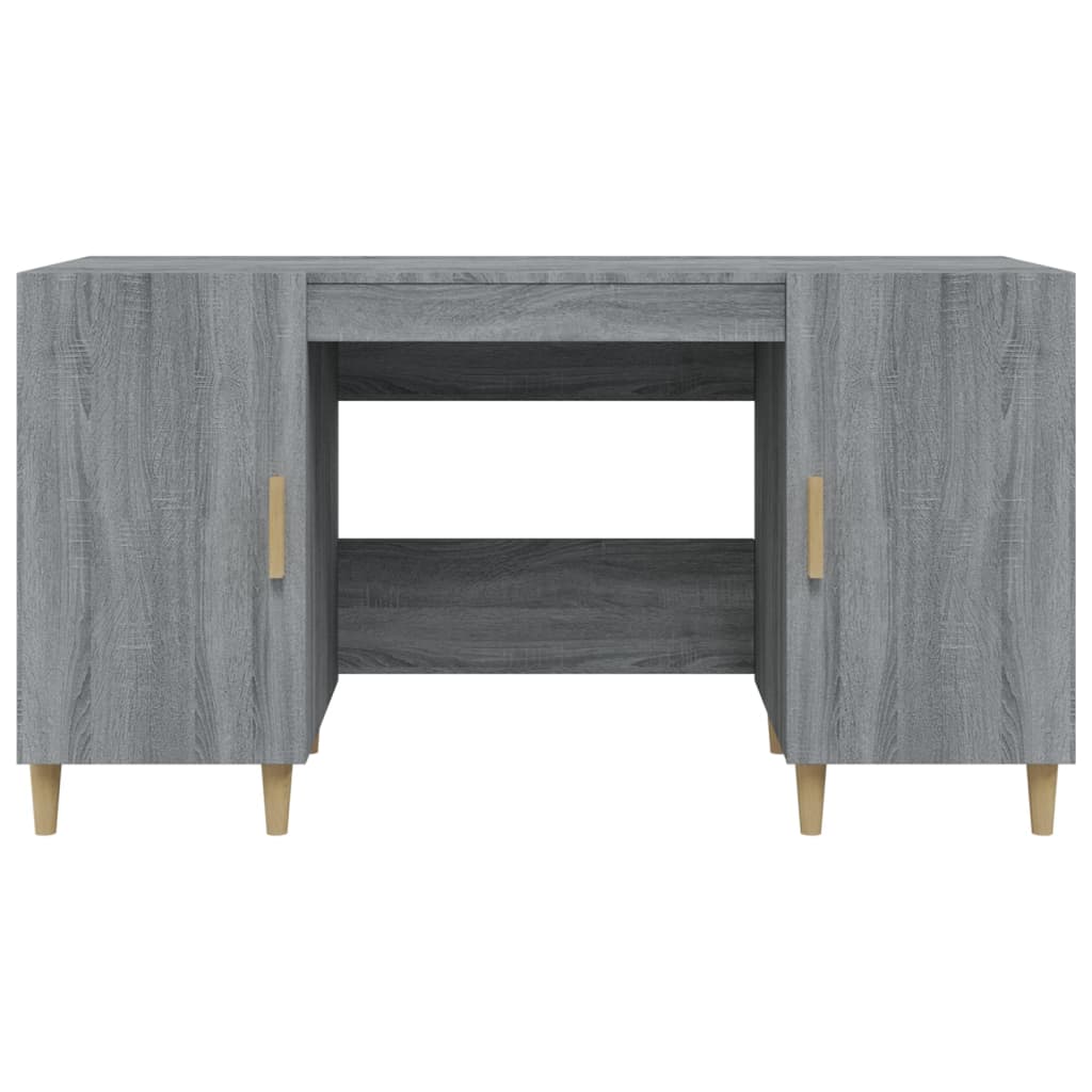 skrivebord 140x50x75 cm konstrueret træ grå sonoma-eg