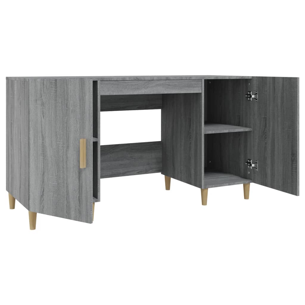 skrivebord 140x50x75 cm konstrueret træ grå sonoma-eg