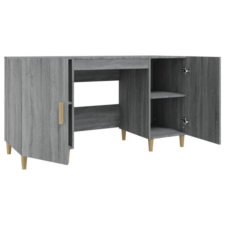 skrivebord 140x50x75 cm konstrueret træ grå sonoma-eg