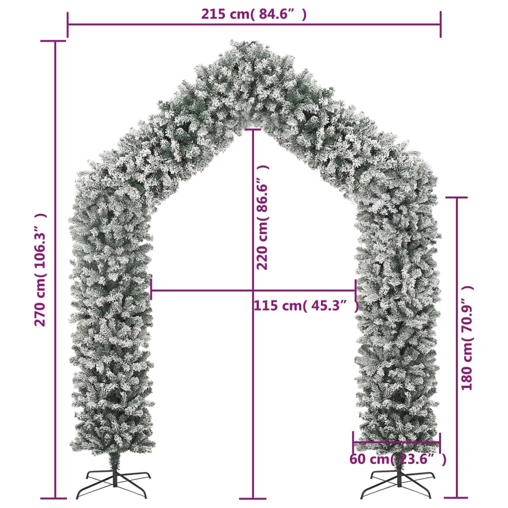 juleguirlande med sne buefacon 270 cm
