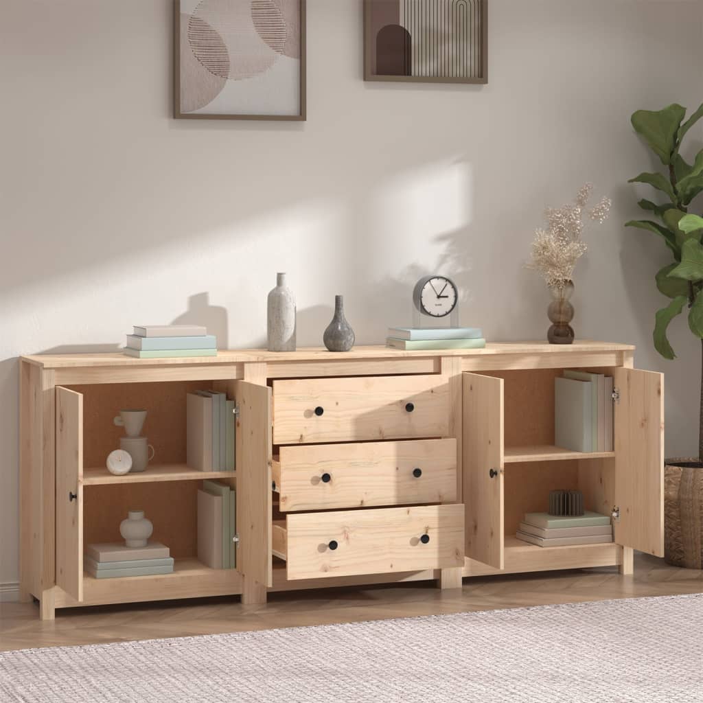 skænk 210x35x80 cm massivt fyrretræ
