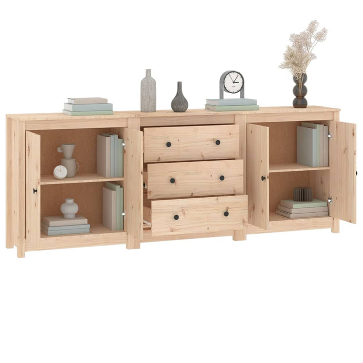 skænk 210x35x80 cm massivt fyrretræ