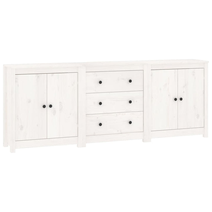 skænk 210x35x80 cm massivt fyrretræ hvid