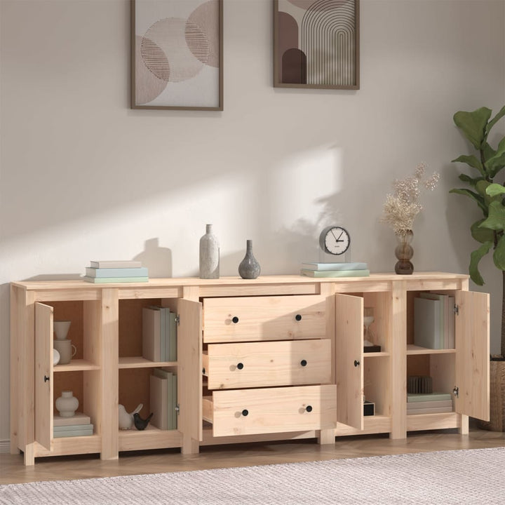 skænk 230x35x80 cm massivt fyrretræ