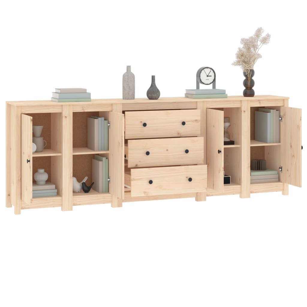 skænk 230x35x80 cm massivt fyrretræ