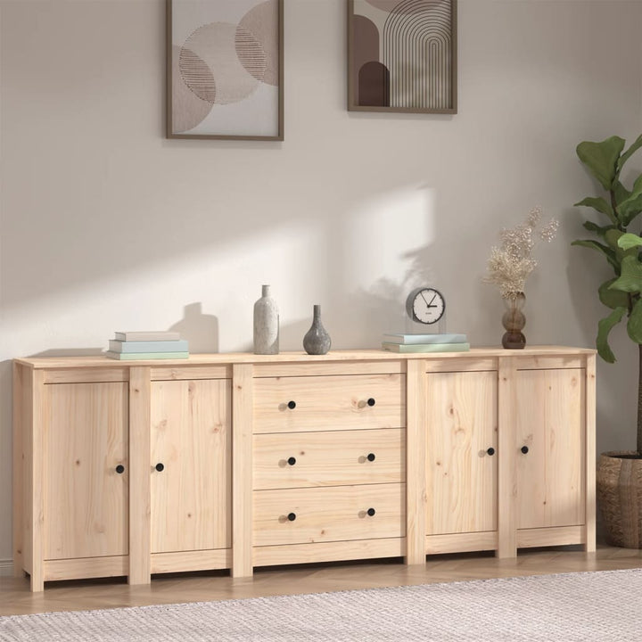 skænk 230x35x80 cm massivt fyrretræ