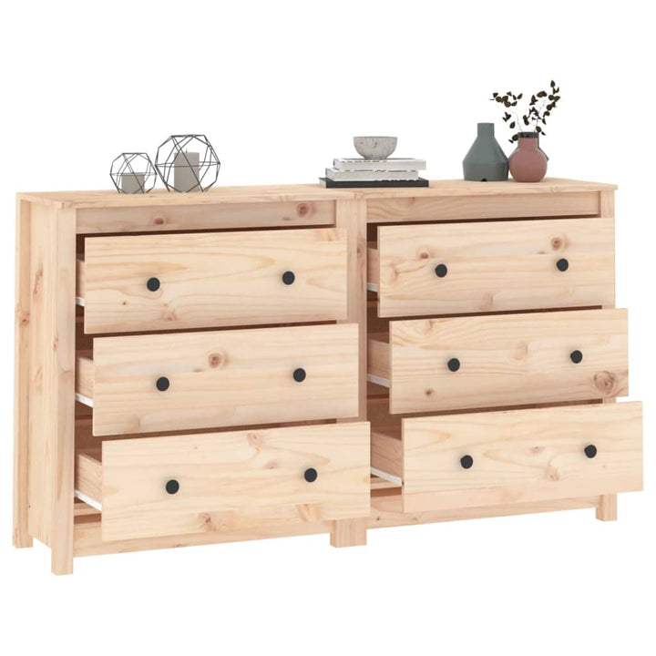 skænk 140x35x80 cm massivt fyrretræ
