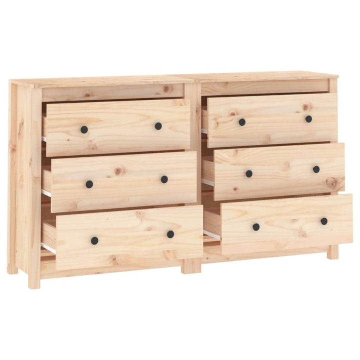 skænk 140x35x80 cm massivt fyrretræ