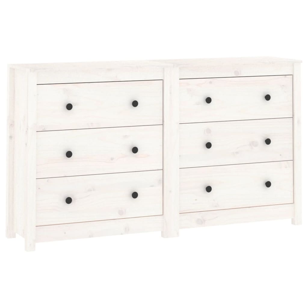 skænk 140x35x80 cm massivt fyrretræ hvid