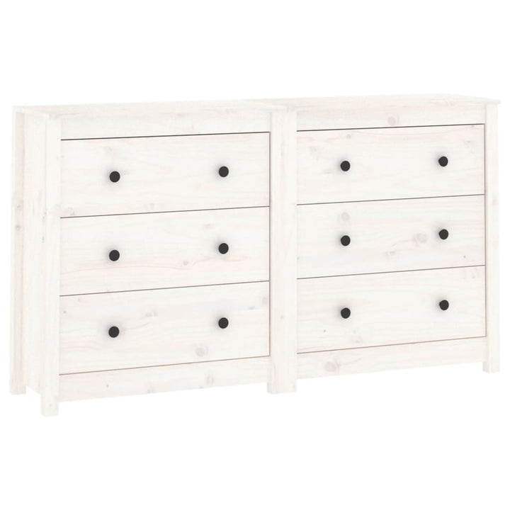 skænk 140x35x80 cm massivt fyrretræ hvid