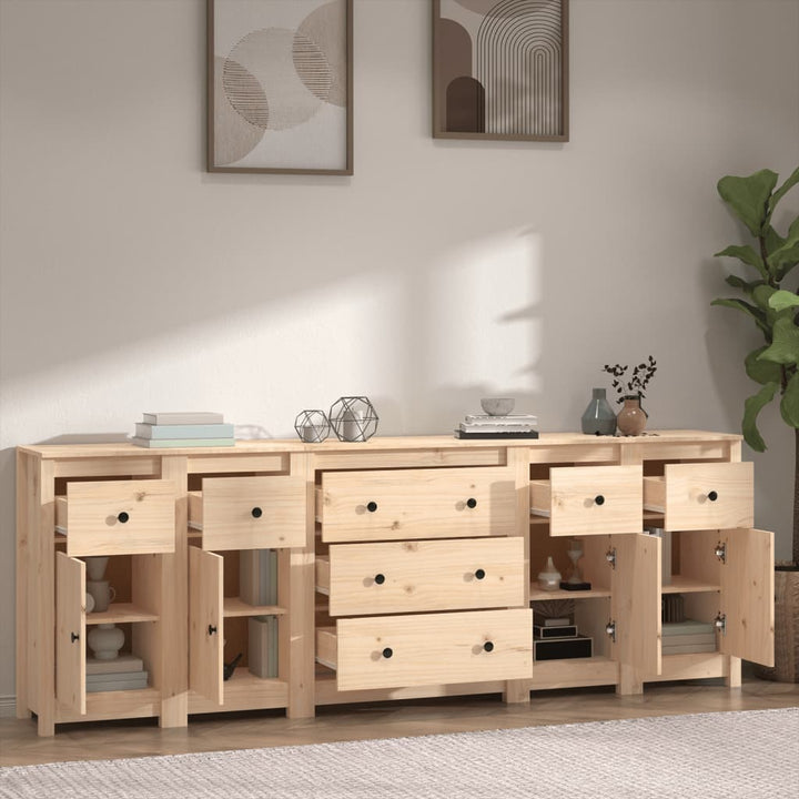 skænk 230x35x80 cm massivt fyrretræ