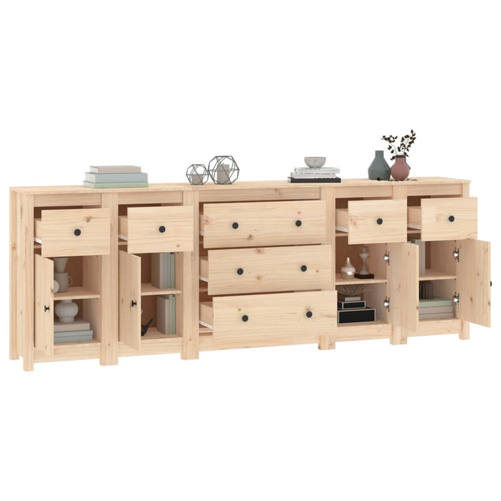 skænk 230x35x80 cm massivt fyrretræ