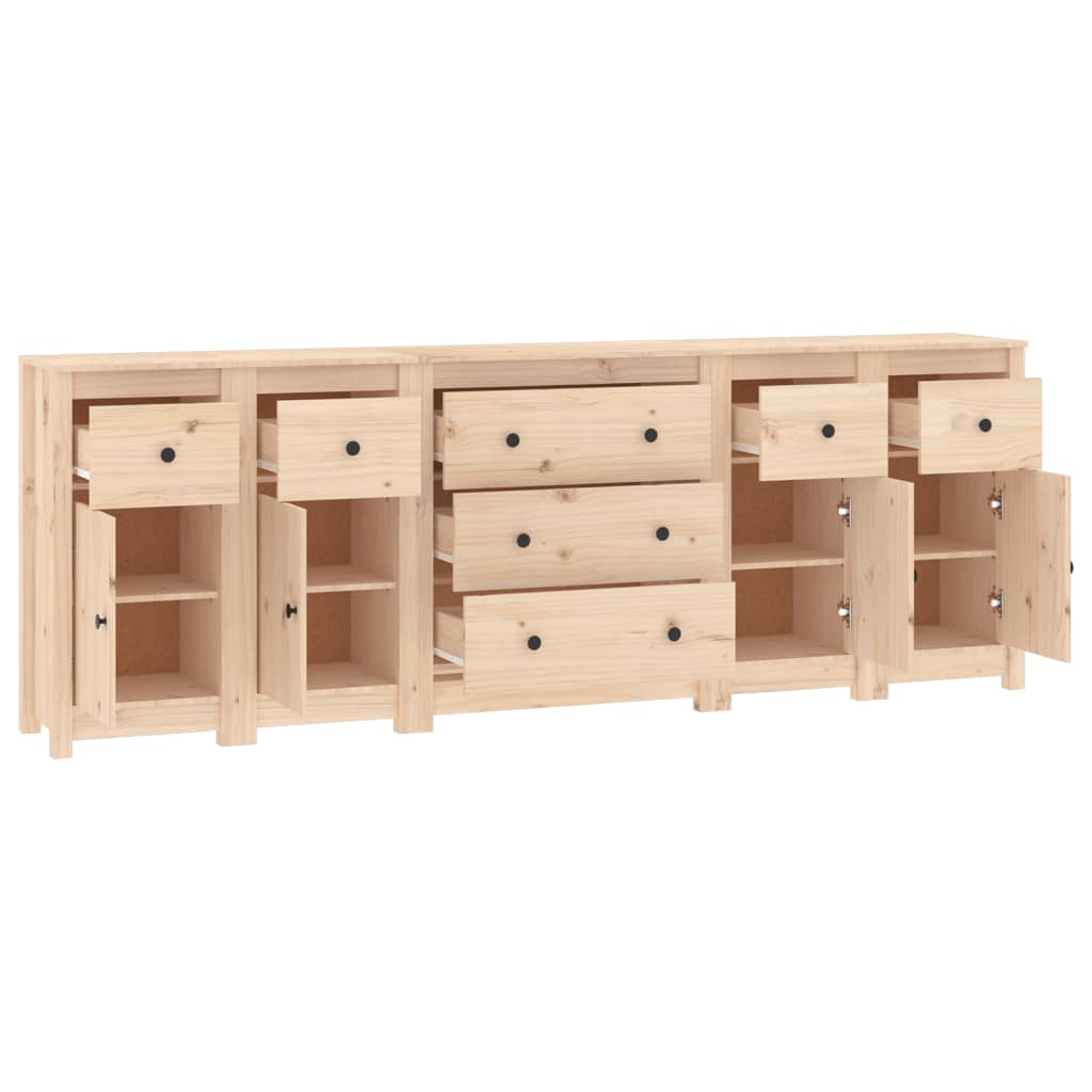 skænk 230x35x80 cm massivt fyrretræ