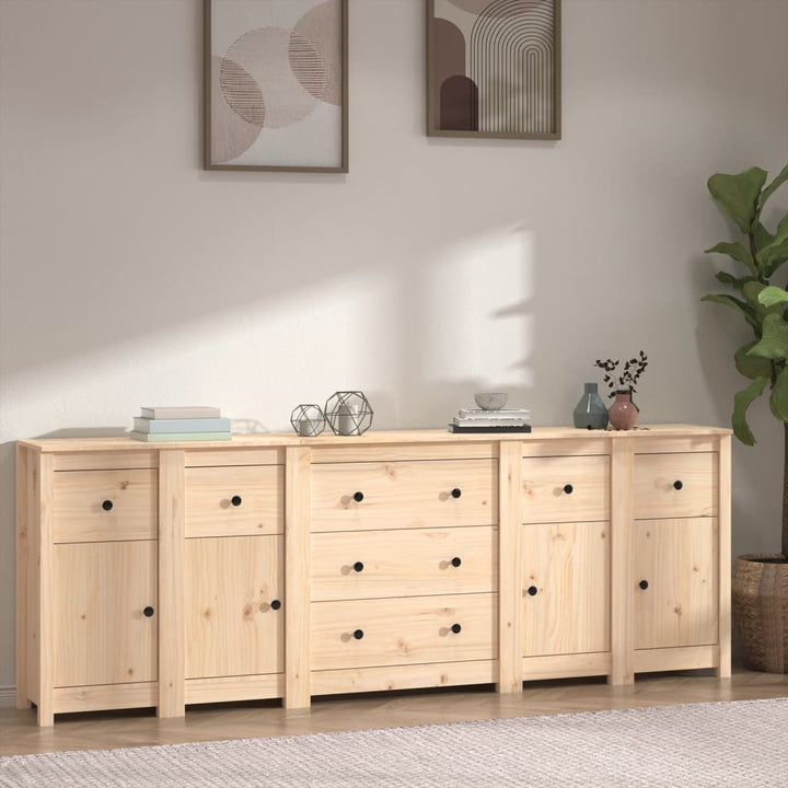 skænk 230x35x80 cm massivt fyrretræ