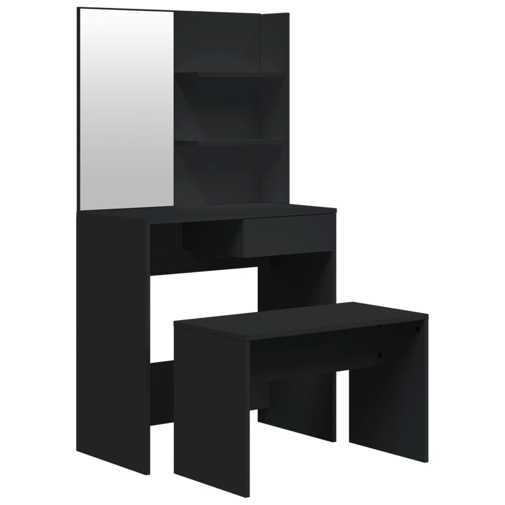 makeupbord 74,5x40x141 cm sort