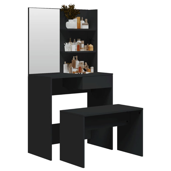 makeupbord 74,5x40x141 cm sort