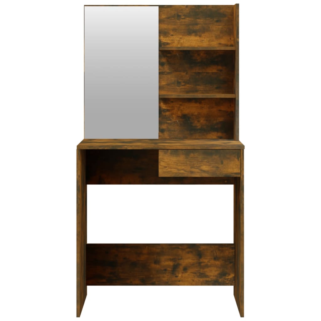 konsolbordsæt 74,5x40x141 cm røget egetræsfinish