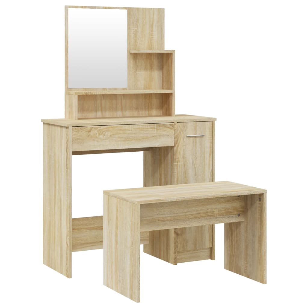 konsolbordsæt 86,5x35x136 cm sonoma-eg