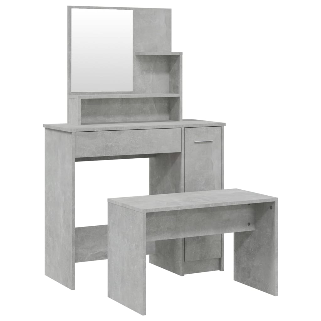 konsolbordsæt 86,5x35x136 cm betongrå
