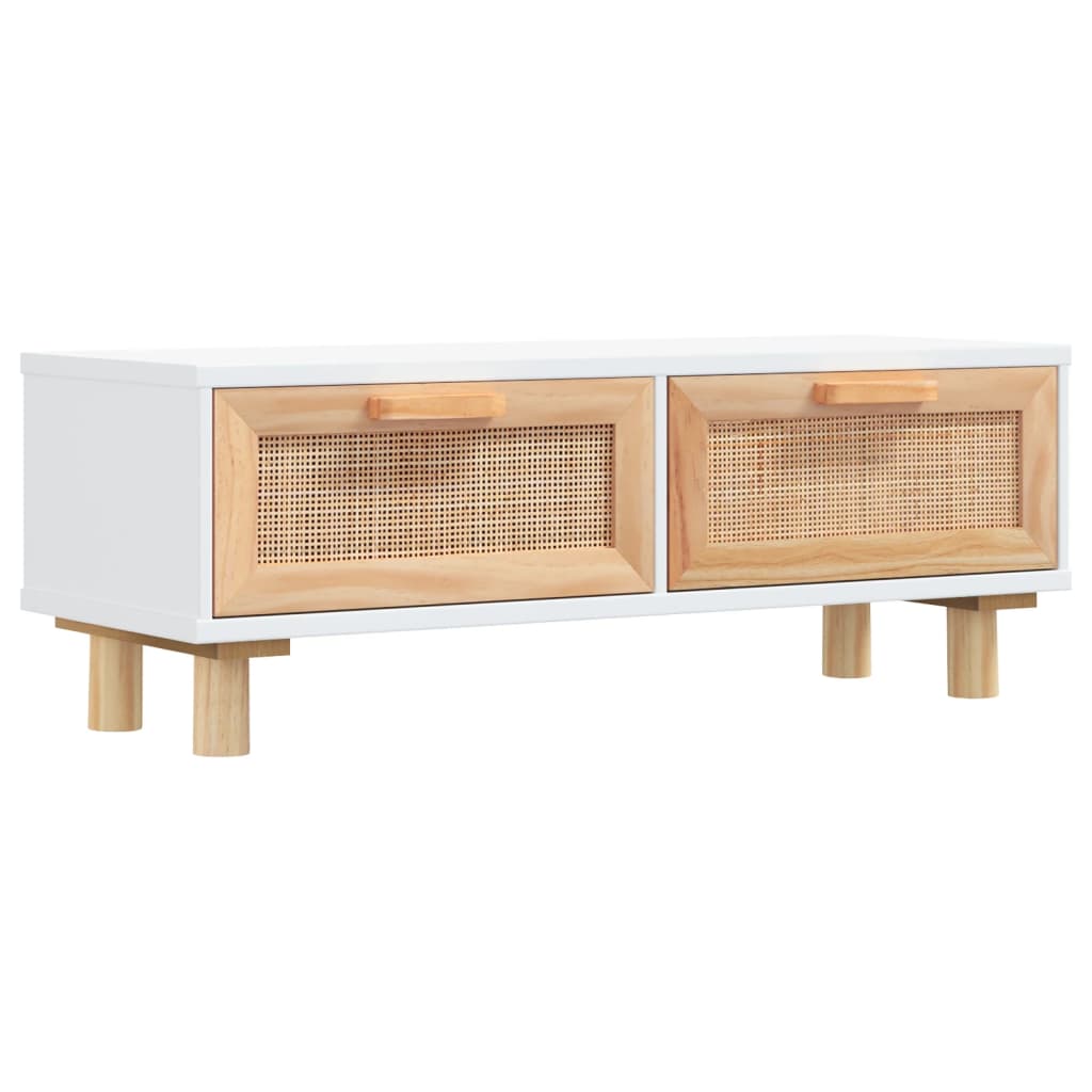sofabord 80x40x30 cm konstrueret træ og massivt fyrretræ hvid