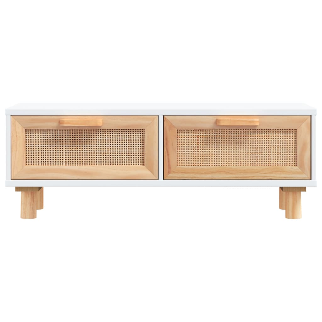 sofabord 80x40x30 cm konstrueret træ og massivt fyrretræ hvid