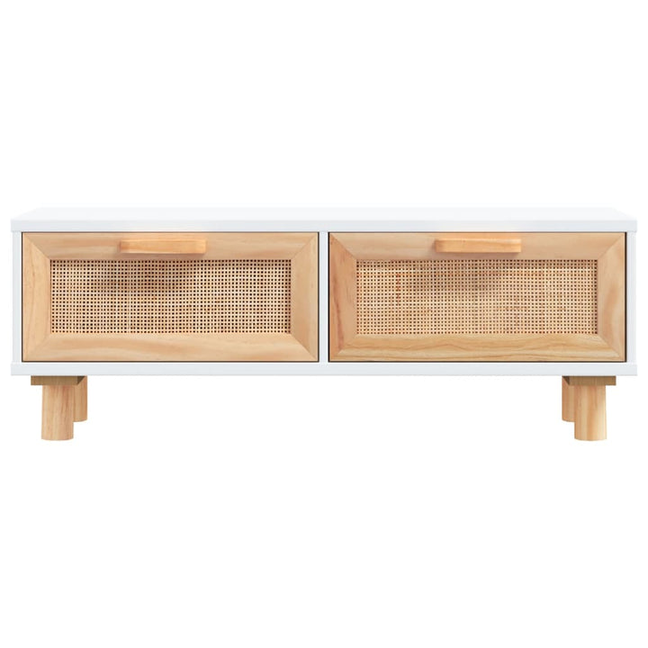 sofabord 80x40x30 cm konstrueret træ og massivt fyrretræ hvid
