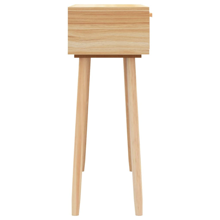 konsolbord 80x30x75 cm massivt fyrretræ naturlig rattan brun