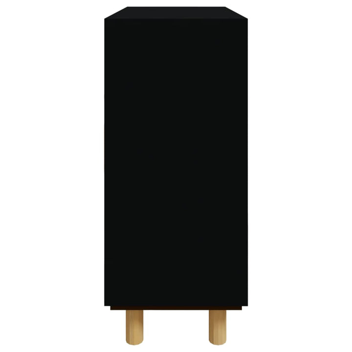skænk 60x30x70 cm massivt fyrretræ og naturlig rattan sort