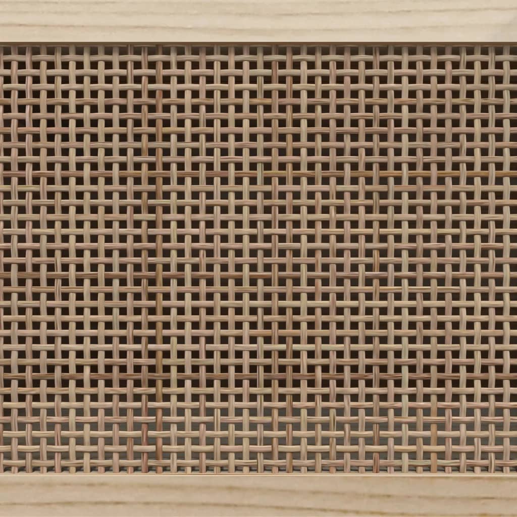 skænk 60x30x70 cm massivt fyrretræ og naturlig rattan sort