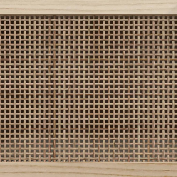 skænk 60x30x70 cm massivt fyrretræ og naturlig rattan sort