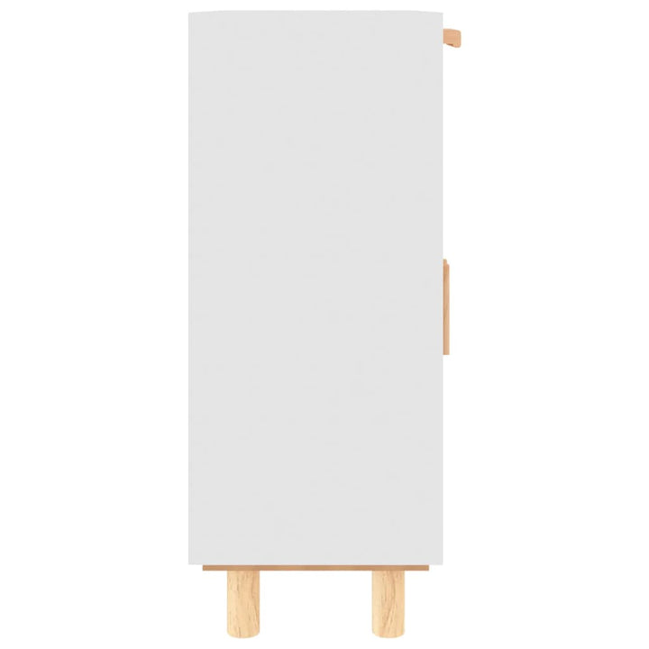 skænk 60x30x75 cm massivt fyrretræ og naturlig rattan hvid