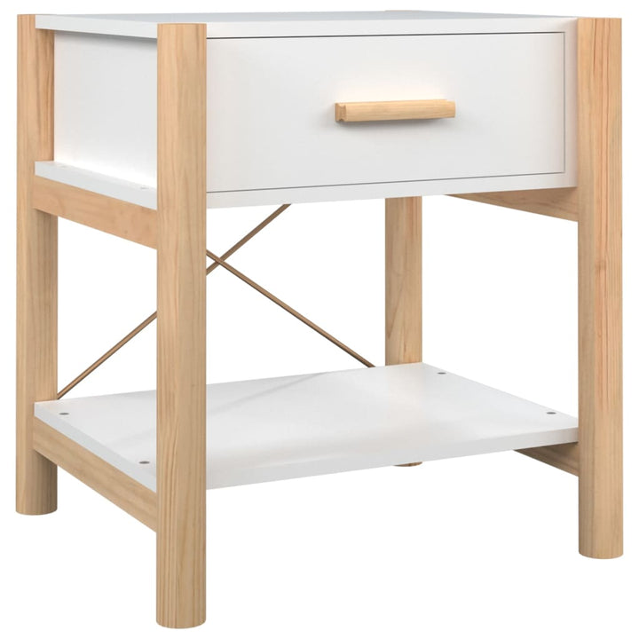 sengeborde 2 stk. 42x38x45 cm konstrueret træ hvid