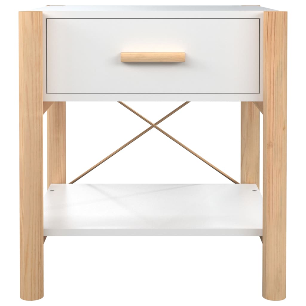 sengeborde 2 stk. 42x38x45 cm konstrueret træ hvid